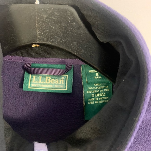 LL Bean Jacket Womens S Small Full Zip Fleece Coat Purple Sweatshirt Pockets - Picture 5 of 8